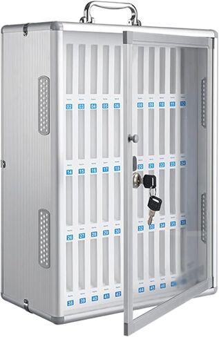 Phone Storage Cabinet Exam Test Mobile Phone Management Box School Mobile Phone Storage Box Mobile Phone Storage Cabinet with Cooling Holes Office Wall Mounted Cell bits (Silver-24 bits) in Saudi Arabia