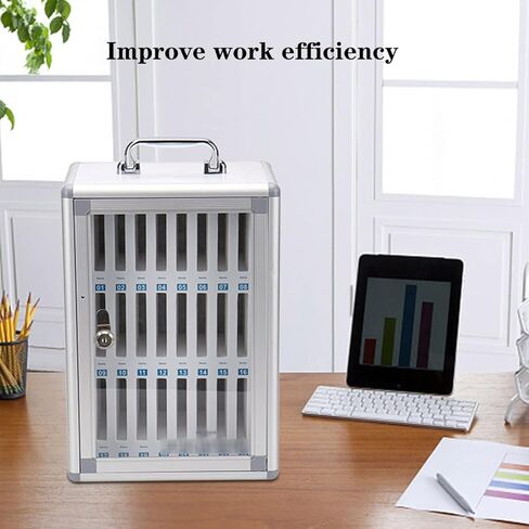Phone Storage Cabinet Exam Test Mobile Phone Management Box School Mobile Phone Storage Box Mobile Phone Storage Cabinet with Cooling Holes Office Wall Mounted Cell bits (Silver-24 bits) in Saudi Arabia