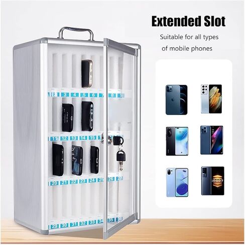Cell Phone Storage Cabinet 12/24/36/48/60 Slots Lockable Wall Mounting Phone Storage Box Organizer for Classroom Factory (60) in Saudi Arabia