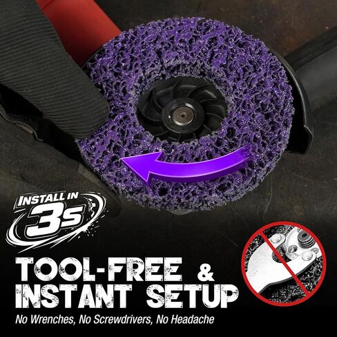 EZARC Stripping Discs 4-1/2" Paint & Rust Removal Wheels for Angle Grinder, Clean and Remove Coatings, Scaling, Welds and Oxidation, Multi-Color Strip Disc Set, 3-Pack (Black, Purple, Orange) in Saudi Arabia