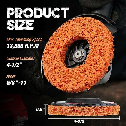 EZARC Stripping Discs 4-1/2" Paint & Rust Removal Wheels for Angle Grinder, Clean and Remove Coatings, Scaling, Welds and Oxidation, Multi-Color Strip Disc Set, 3-Pack (Black, Purple, Orange) in Saudi Arabia