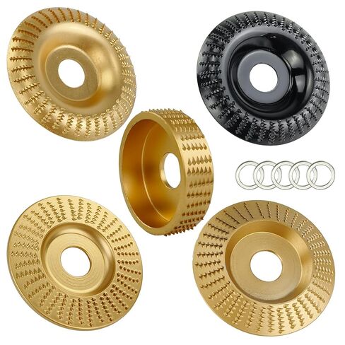 5 Wood Carving Disc Wheels for 4" or 4 1/2" Angle Grinder with 7/8" (22mm) Arbor 100mm & 75mm Diameter - Shaping Discs for Woodworking & Sculpting in Kuwait