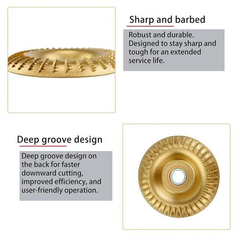 5 Wood Carving Disc Wheels for 4" or 4 1/2" Angle Grinder with 7/8" (22mm) Arbor 100mm & 75mm Diameter - Shaping Discs for Woodworking & Sculpting in Kuwait