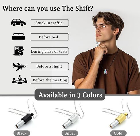 Stress Relief Gift for Men, WomenAnxiety Necklace 528 Hz Breathing Meditation Whistle Mindfulness Device for Stress Relief Calm Meditation Adjusting Breathing Anxiety Relief Necklace in Kuwait