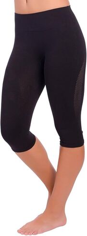 Zensah High Waisted Capris - Women's Compression 3/4 Tights, High Rise Compression Pants, Athletic, Running, Fitness, Workout, Black, Small in Saudi Arabia