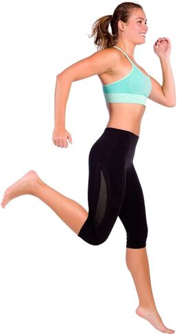 Zensah High Waisted Capris - Women's Compression 3/4 Tights, High Rise Compression Pants, Athletic, Running, Fitness, Workout, Black, Small in Saudi Arabia