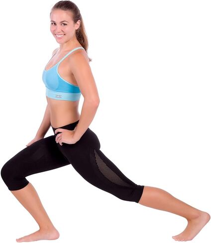 Zensah High Waisted Capris - Women's Compression 3/4 Tights, High Rise Compression Pants, Athletic, Running, Fitness, Workout, Black, Small in Saudi Arabia