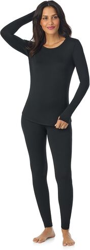 Cuddl Duds Womens Lightweight Breathable Everyday Active Base Layer Set - Long Sleeve Top & Leggings - Lounge Sets for Women in Saudi Arabia
