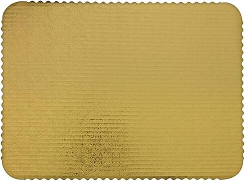 O'Creme Gold-Top Scalloped Rectangular Cake and Pastry Board 3/32 Inch Thick, 17 Inch x 25 Inch (Full-Sheet Size) - Pack of 10 in Kuwait