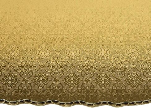 O'Creme Gold-Top Scalloped Rectangular Cake and Pastry Board 3/32 Inch Thick, 17 Inch x 25 Inch (Full-Sheet Size) - Pack of 10 in Kuwait