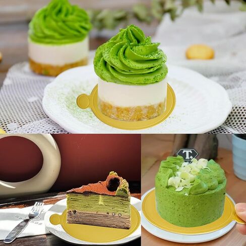 100 Pcs 3.5 Inch Mini Cake Boards, Gold Round Mousse Cupcake Bases, Dessert Plates for Mini Cakes, Chocolates, and Pastries in Kuwait