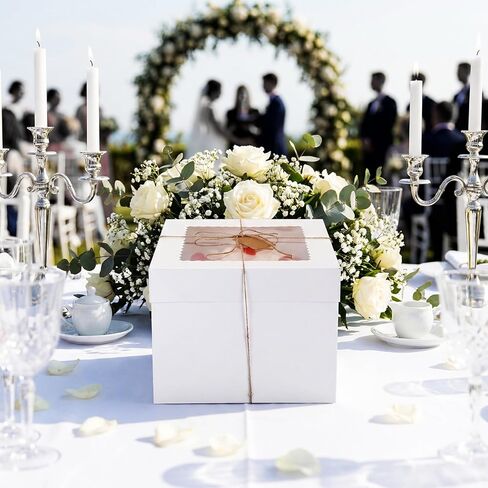 10 Pcs Cake Boards 10 Inch Round Cake Boards with 5 Pcs Boxes Circle Sturdy Cardboard Base White Bakery Boxes with Window for Birthday Party Wedding Tall Dessert in Saudi Arabia