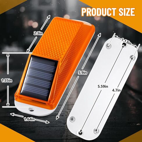 Rossesay 8 Pcs Solar Strobe Warning Lights Sensitive LED Warning Lamp IP54 Waterproof Yellow Flashing Beacon Outdoor Safety Traffic Lights for Driveway, Construction Site, Barricade, Dock, Vehicle in Saudi Arabia