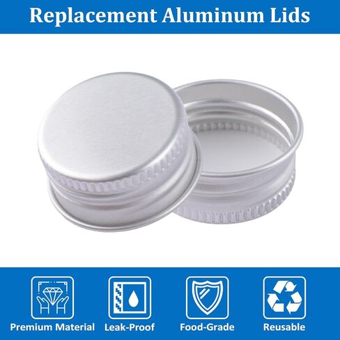 INCREWAY 40Pcs Screw Top Caps, 28mm Aluminum Screw-On Lids for Glass Bottles Beers, Replacement Threaded Lids For Liquid Containers (Silver) in Saudi Arabia