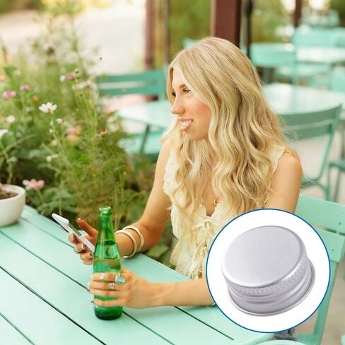 INCREWAY 40Pcs Screw Top Caps, 28mm Aluminum Screw-On Lids for Glass Bottles Beers, Replacement Threaded Lids For Liquid Containers (Silver) in Saudi Arabia