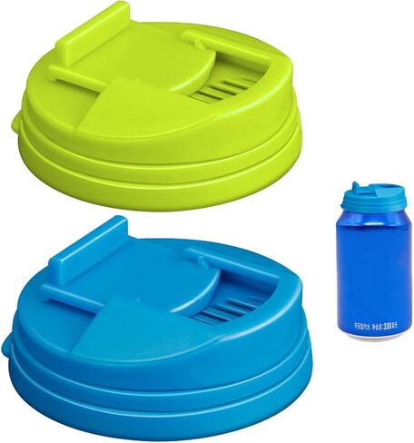 4 عبوات من أغطية علب الصودا وأغطية علب مشروبات البيرة وأغطية علب المشروبات المقاومة للتسرب وقابلة لإعادة الاستخدام وواقي للبيرة والعصير والمشروبات الغازية (أزرق وأصفر) in Kuwait