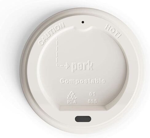 Perk Compostable Plastic Hot Cup Lids, 500 Count Bulk Disposable Coffee Cup Lids for 10–16 Oz Paper Hot Cups in Kuwait