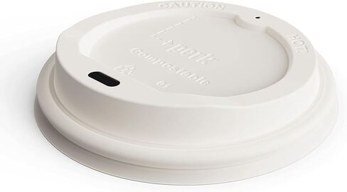 Perk Compostable Plastic Hot Cup Lids, 500 Count Bulk Disposable Coffee Cup Lids for 10–16 Oz Paper Hot Cups in Kuwait
