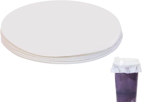 ONLYKXY White Leak-Proof Cup Cap Lid Liners Round Sealing Paper Pads Waterproof Spill Proof Paper for Plastic Drink Milk Tea Coffee Beverage Cup Leak Proof Film Sealing Film(250, 15cm/5.9inch) in Saudi Arabia