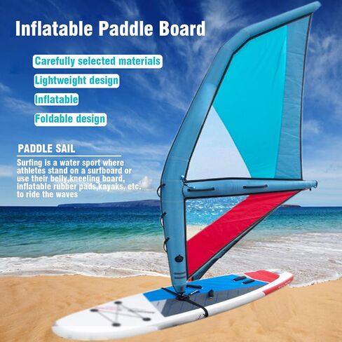 Inflatable Sail Professional, Windsurfing Inflatable Wing, Portable Windsurf Sail for Adults and Youth, Oxford Cloth + PVC, Inflatable Wing for Surfing, Water Sport, Blue+Red in Saudi Arabia