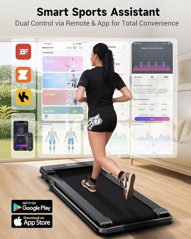 جهاز مشي Lichico PulseDrive بسرعة 8.7 ميل في الساعة مع BLDC، يناسب مكتبًا طويل جدًا يصل إلى 6 أقدام و47 بوصة × 16 بوصة مع شريط مقبض، جهاز مشي مدمج تحت المكتب لمكتب HomOffice، جهاز المشي عن بعد للجري in Kuwait