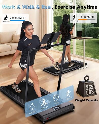 جهاز مشي Lichico PulseDrive بسرعة 8.7 ميل في الساعة مع BLDC، يناسب مكتبًا طويل جدًا يصل إلى 6 أقدام و47 بوصة × 16 بوصة مع شريط مقبض، جهاز مشي مدمج تحت المكتب لمكتب HomOffice، جهاز المشي عن بعد للجري in Kuwait