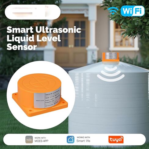 مستشعر ذكي لمستوى المياه واي فاي، مراقب خزان السائل بالموجات فوق الصوتية الدقيقة مع تطبيق Tuya Smart Life، مقياس IP65 للزيت والوقود المقاوم للماء، تنبيهات عن بعد في الوقت الحقيقي لحفر الحوض والصهاريج (ME201W) in Kuwait