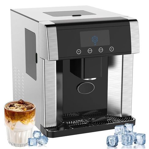 Ice Maker Machinefor Home,2-in-1 Clear Ice Cube Maker/Cold Water Machine with LCD Display,3 Bullet Ice Sizes, 2 Water Inlet Methods in Saudi Arabia