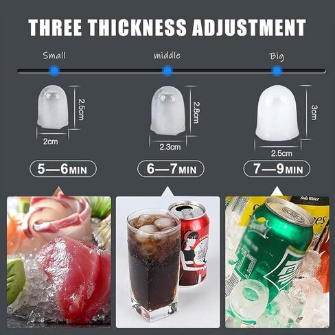 Ice Maker Machinefor Home,2-in-1 Clear Ice Cube Maker/Cold Water Machine with LCD Display,3 Bullet Ice Sizes, 2 Water Inlet Methods in Saudi Arabia