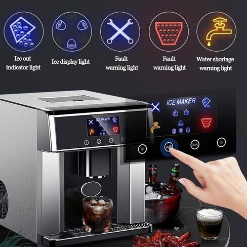 Ice Maker Machinefor Home,2-in-1 Clear Ice Cube Maker/Cold Water Machine with LCD Display,3 Bullet Ice Sizes, 2 Water Inlet Methods in Saudi Arabia