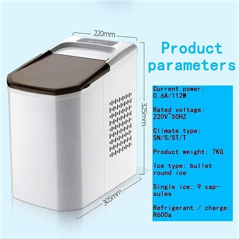 صانعة الثلج صنع الثلج في 8 دقائق حجم مكعب الثلج قابل للتعديل يمكن إنتاج 9 قطع ثلج مستديرة في وقت واحد ماكينة صنع الثلج المكتبية in Kuwait