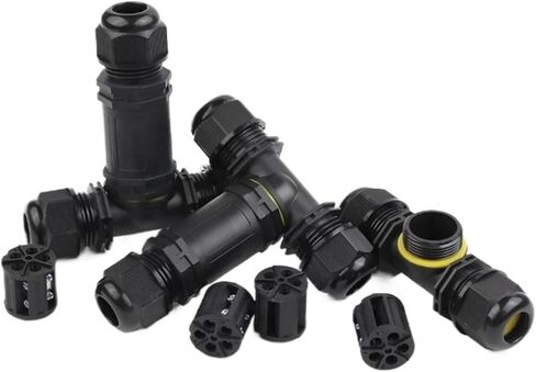 موصل كابل M25 3 طرق T نوع لطرف برغي إضاءة LED 2/3/4/5 دبوس (M25T 4P 5-8 مم) in Kuwait