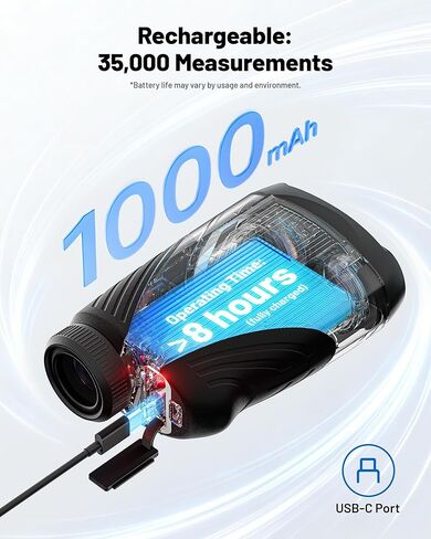 Golvia 30 Golf Range Finder 1200 ياردة، تكبير 7X، محدد المدى مع منحدر تشغيل/إيقاف، اهتزاز قفل العلم، جهاز تحديد المدى للجولف المغناطيسي، USB-C قابل لإعادة الشحن in Kuwait