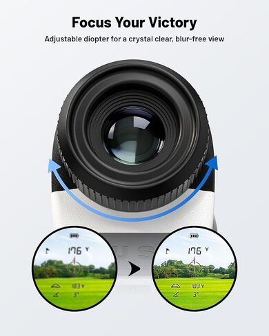 Golvia 30 Golf Range Finder 1200 ياردة، تكبير 7X، محدد المدى مع منحدر تشغيل/إيقاف، اهتزاز قفل العلم، جهاز تحديد المدى للجولف المغناطيسي، USB-C قابل لإعادة الشحن in Kuwait