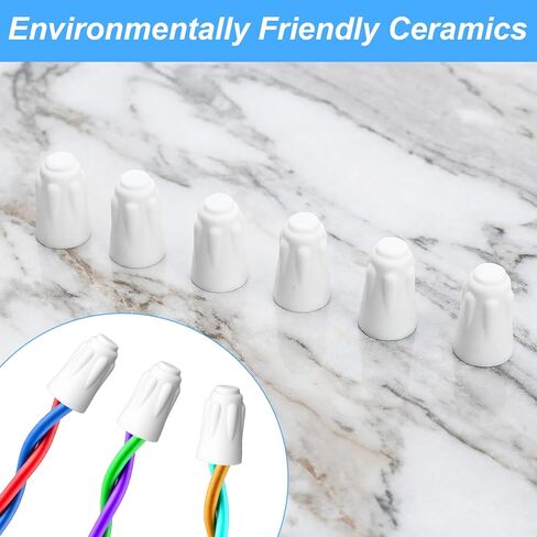 Sibba 30 PCS Ceramic Wire Connectors High Temperature Porcelain Wire Nuts for Oven Heater Dryer Furnace Stove Range Repair 18-8 AWG Electrical Insulating Caps Heat Resistant Ceramic Twist Caps (White) in Saudi Arabia