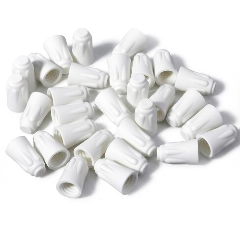 Sibba 30 PCS Ceramic Wire Connectors High Temperature Porcelain Wire Nuts for Oven Heater Dryer Furnace Stove Range Repair 18-8 AWG Electrical Insulating Caps Heat Resistant Ceramic Twist Caps (White) in Saudi Arabia