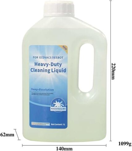 مكنسة كهربائية كافتكو لتنظيف الأرضيات شديدة التحمل (1000 مل) متوافقة مع DEEBOT X8 Pro OMNI / X5 Pro OMNI / X1 OMNI / X1 TURBO / T50 Pro / T50 Pro Omni / T80 (1 قطعة) in Kuwait