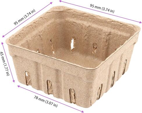 HOIGON 120 PCS Paper Pulp Berry Baskets, 3.7 x1.8 Inch Brown Berry Containers, Strawberry Fruit Storage Baskets for Home Farmers Market in Saudi Arabia