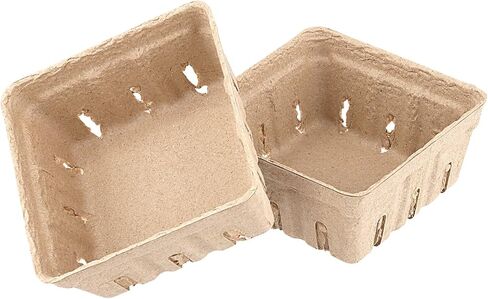 HOIGON 120 PCS Paper Pulp Berry Baskets, 3.7 x1.8 Inch Brown Berry Containers, Strawberry Fruit Storage Baskets for Home Farmers Market in Saudi Arabia