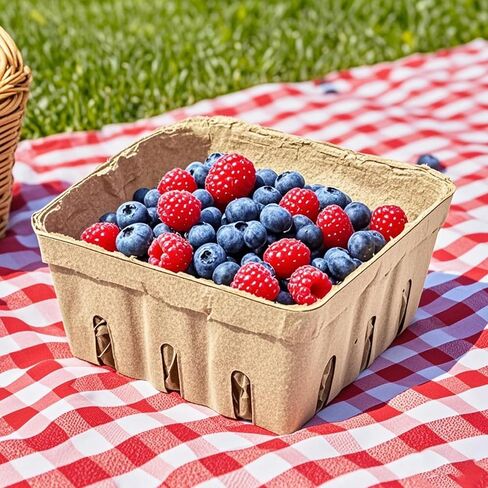 HOIGON 120 PCS Paper Pulp Berry Baskets, 3.7 x1.8 Inch Brown Berry Containers, Strawberry Fruit Storage Baskets for Home Farmers Market in Saudi Arabia