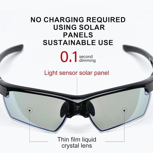 WGKVP نظارات شمسية مستقطبة رياضية تعمل بالطاقة الشمسية 0.1s فوتوكروميك للرجال 100% حماية من الأشعة فوق البنفسجية in Kuwait
