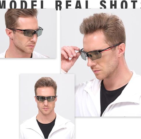 WGKVP نظارات شمسية مستقطبة رياضية تعمل بالطاقة الشمسية 0.1s فوتوكروميك للرجال 100% حماية من الأشعة فوق البنفسجية in Kuwait