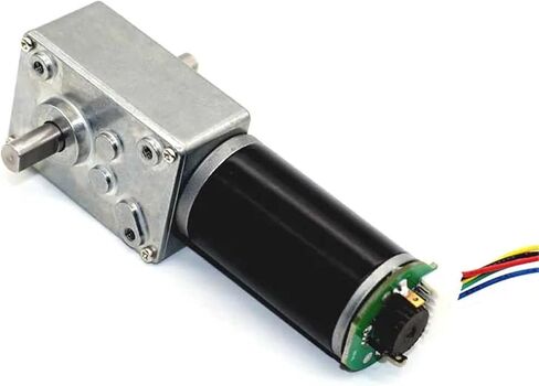 Mini Electric Tubular DC Motor Encoder Low Noise Right Angle Corner Worm Gear Gearbox Reducer Dual axis 12V/24V Reduction Motors(Only Motor,27R,24V) in Saudi Arabia