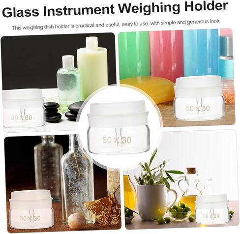Ipetboom 2pcs Glass Weighing Bottles for Laboratory with Lids, 50x30mm Borosilicate Glass Weighing Holder Set for Experimental Use in Saudi Arabia