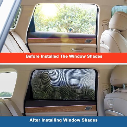 Car Window Sunshades, Elastic Breathable Mesh Rear Side Car Window Screen Cover Mosquito Net for Most Cars SUVs Camping, Reduce Sun Glare UV Rays Privacy Protection in Kuwait