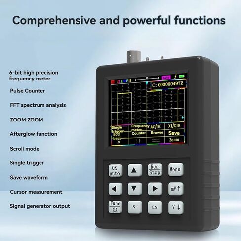 DSO1C81 2.8 بوصة يده ملتقط الذبذبات الرقمي 80 متر عرض النطاق الترددي راسم الذبذبات 250 متر مولد إشارة 2 في 1 مقياس الذبذبات in Kuwait