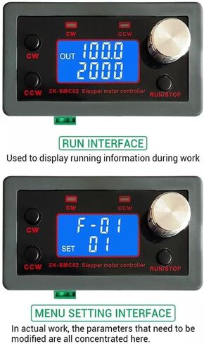 وحدة التحكم في سرعة محرك متدرج مع تحكم أمامي وعكسي وضبط النبض وشاشة LCD واتصال تسلسلي، رمادي in Kuwait