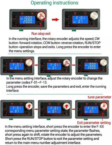 وحدة التحكم في سرعة محرك متدرج مع تحكم أمامي وعكسي وضبط النبض وشاشة LCD واتصال تسلسلي، رمادي in Kuwait