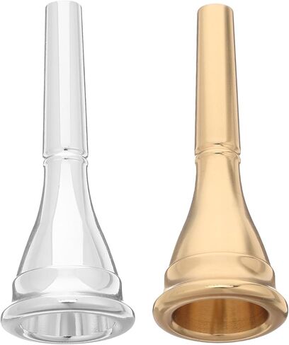 2pcs French Horn Mouthpiece Set, Universal Fit Brass Instrument Accessory, Golden and Silver Metal Music Instrument Mouthpieces for Concert and Performance Use in Saudi Arabia
