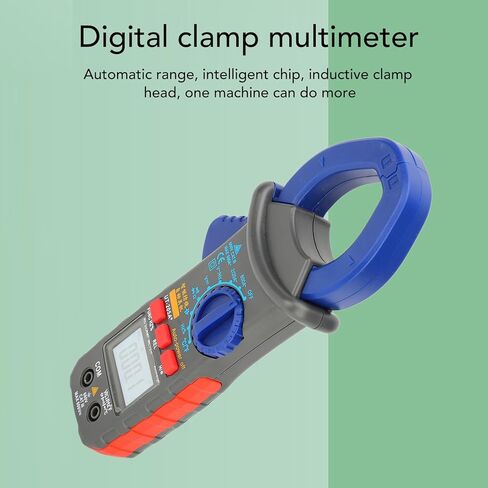 Digital Clamp Multimeter AC Volt Amp Meter Tester, Multi Function, White LED Backlight - Contactless Measurement, Intelligent Protection, Ideal for Auto Repair and in Saudi Arabia